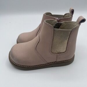 Jamie Kay Sz 6 Pink Chelsea Boots Leather Toddler‎ Girls Zip Closure Easy On GUC